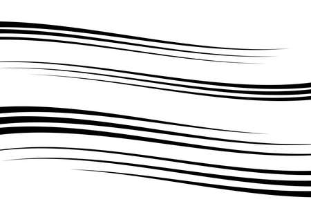 Wavy, waving and undulating, billowy diagonal, skew, tilt and oblique lines, stripes abstract black and white, monochrome design element, background, pattern and textureのイラスト素材