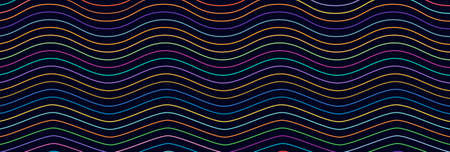 Wide rectangular format wavy, waving, zig-zag, criss-cross lines design element, pattern texture and...
