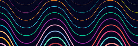Wide rectangular format wavy, waving, zig-zag, criss-cross lines design element, pattern texture and...