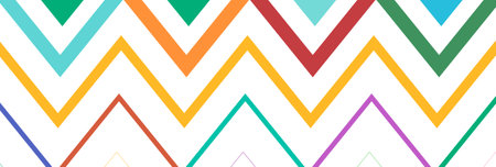 Wide rectangular format wavy, waving, zig-zag, criss-cross lines design element, pattern texture and...