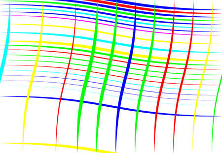 Vivid, vibrant grid, mesh of wavy, undulating, waving, billowy lines. Abstract colorful, multi-color background, texture, backdrop and pattern. squiggle, squiggly lines lattice, grilleのイラスト素材