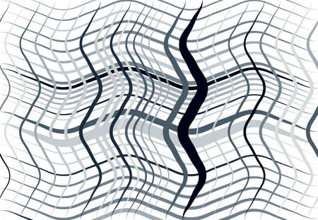 Grid, mesh of wavy, undulating, waving, billowy lines. Abstract black and white, grayscale...