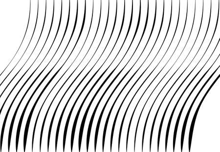 Abstract wavy, waving, billowy and undulating lines, stripes. Squiggly, squiggle lines with twist effect. Abstract black and white, monochrome, grayscale pattern, background, backdrop and textureのイラスト素材