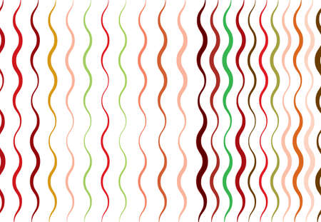 Abstract wavy, waving, billowy and undulating lines, stripes. Squiggly, squiggle lines with twist effect. Abstract multi-color, colorful pattern, background, backdrop and textureのイラスト素材