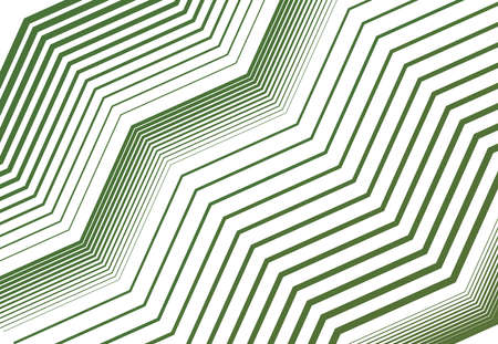 Zig-zag, criss-cross, wavy, waving and serrated, jagged lines, stripes design element. Oblique, slanting, skew and tilt corrugated strips, streaks colorful green geometric background, texture and patternのイラスト素材