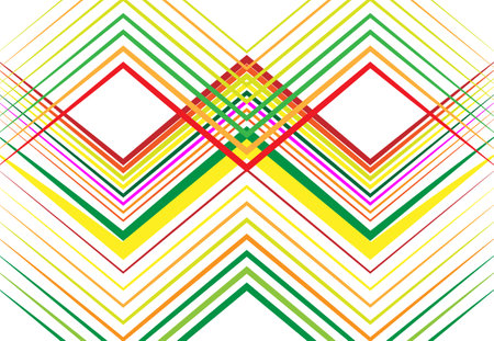 Corrugated, creased, wavy, zig-zag, criss-cross lines abstract geometric colorful, multi-color pattern, background, texture or backdropのイラスト素材