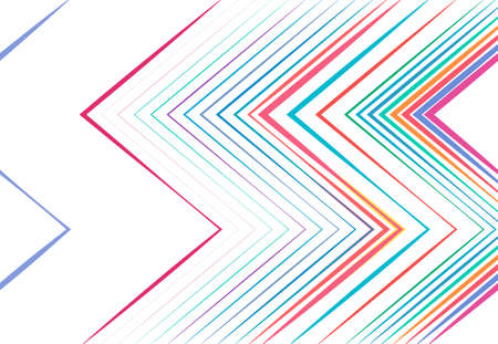 vivid, vibrant corrugated, wavy, zig-zag, criss-cross and serrated, crinkled, wrinkle lines, stripes abstract geometric colorful, multi-color pattern, background, texture or backdropのイラスト素材