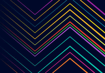 vivid, vibrant corrugated, wavy, zig-zag, criss-cross and serrated, crinkled, wrinkle lines, stripes abstract geometric colorful, multi-color pattern, background, texture or backdropのイラスト素材