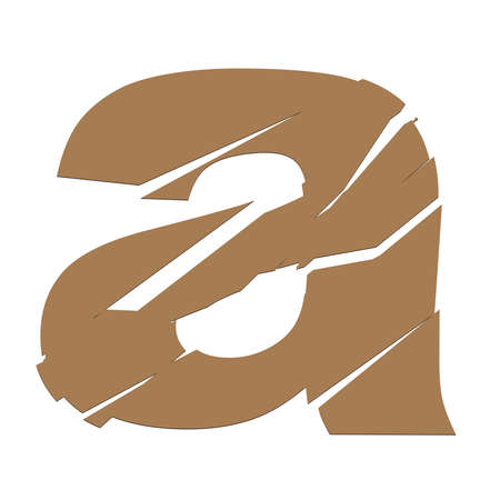 Colorful lowercase letter / a / with fracture, broken, shattered effectのイラスト素材