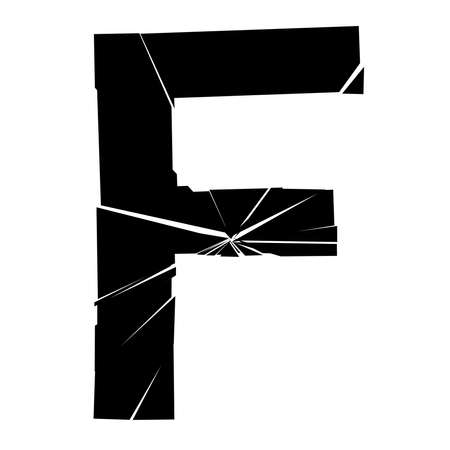 Full English alphabet with cracked, fracture, shatter effectのイラスト素材