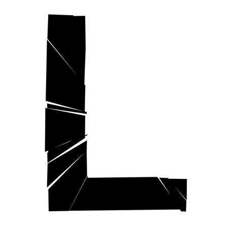 Full English alphabet with cracked, fracture, shatter effectのイラスト素材