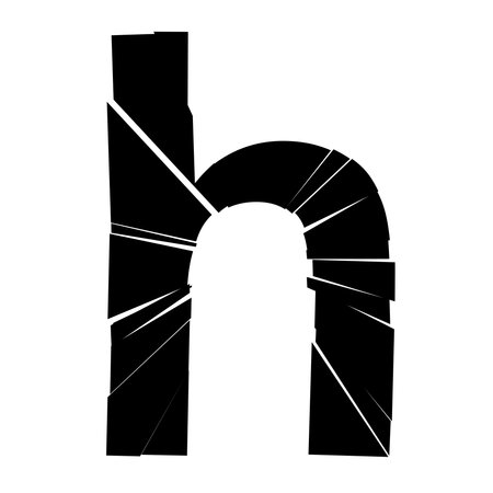 Full English alphabet with cracked, fracture, shatter effectのイラスト素材