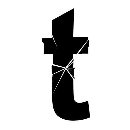 Full English alphabet with cracked, fracture, shatter effectのイラスト素材