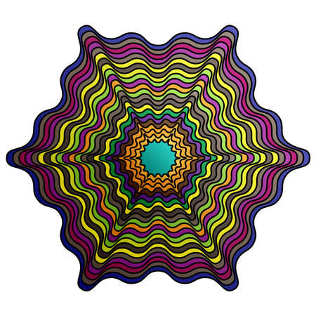 Colorful motifs, abstract shapes vector. Circular pattern elements. Geometric art vector illustration. Simple, basic mandalasのイラスト素材