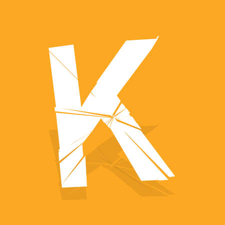 Full English alphabet - ABC in lower- and uppercase with cracked, fracture, shatter effectのイラスト素材