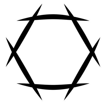 Abstract black and white circular, circle mandala-motif clip-art, design element. Radial, radiating, concentric mandala, motif design element.Geometric circular decoration, ornament vector illustrationのイラスト素材