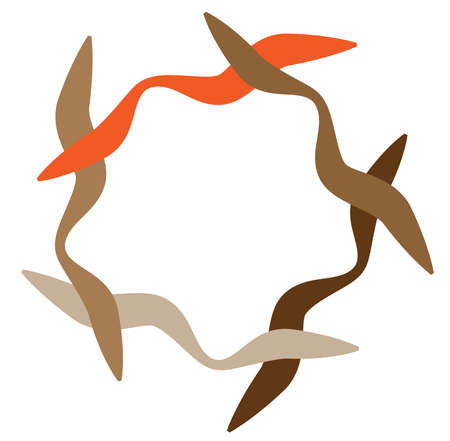 abstract colorful-multicolor circular, concentric and radial, radiating mandala, motif clip-art, symbol - vector illustrationのイラスト素材