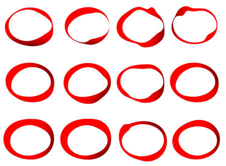 Circle, Oval, Ellipse Tag, Label set vectorのイラスト素材