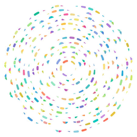 Abstract circular, radial design element. Geometric radiating dashed lines. Burst, starburst, sunburst and twister, curlicue and whirlwind clip-artのイラスト素材