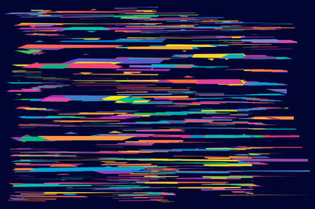 Abstract vector art - Random geometry shapes vector illustration. Generative art. Angular and edgy, angled geometrical illustration. Random abstract composition. Jumble, disarray of irregular elementsのイラスト素材