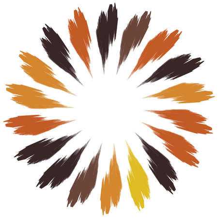 Radial element with grungy, grunge radiating lines. Burst, starburst, sunburst with grungy spokesのイラスト素材