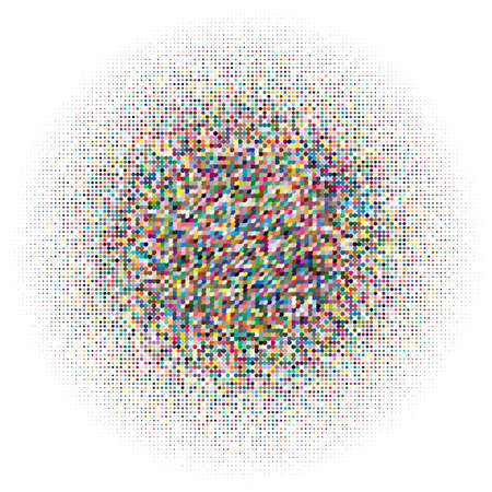 Halftone (half-tone) element. Dots, circles, speckles and freckles vector illustration. Stipple-stippling designのイラスト素材