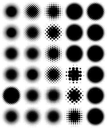 Halftone vector pattern, texture. Circles, dots, screentone illustration. Freckle, stipple-stippling, speckles illustration. Pointillist vector artのイラスト素材