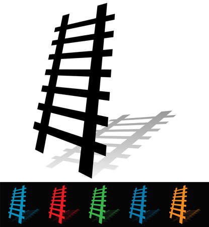 Ladder icon, ladder symbol, logo. Ladder vector illustration / Railway icon, rail symbol, logo. Railroad, rail-track vector illustrationのイラスト素材