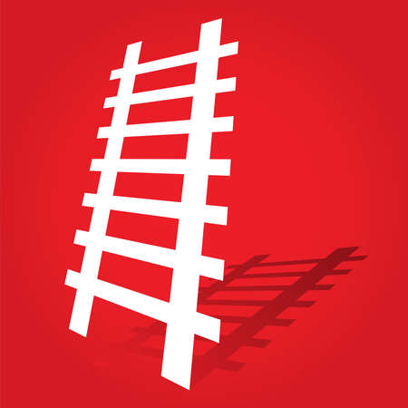 Ladder icon, ladder symbol, logo. Ladder vector illustration / Railway icon, rail symbol, logo. Railroad, rail-track vector illustrationのイラスト素材