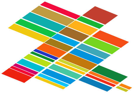 Tessallation, mosaic abstract colorful, multicolor and geometric background. Random rectangle, square tiles angular pattern and textureのイラスト素材