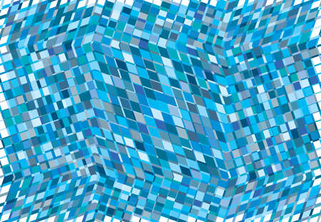 mosaic background, tessellation pattern. blue wavy, waving and undulate, billowy illustration. abstract vector art. ripple, corrugated, zig-zag and criss-cross weird, strange structure elementのイラスト素材