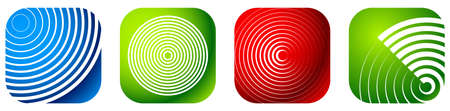 Concentric radial circle abstract geometric iconのイラスト素材