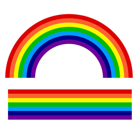 7 stripes colorful, multi color rainbow spectrum element illustration, clip-art graphicsのイラスト素材