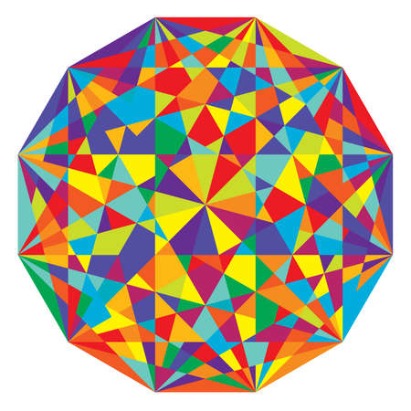 Mosaic crystal colorful polygon shapes illustration, clip-art graphicsのイラスト素材