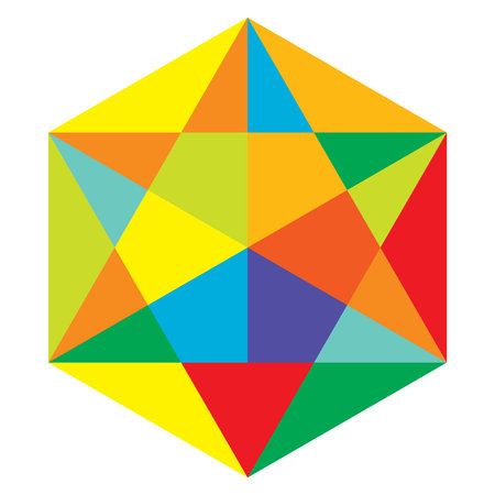 Mosaic crystal colorful polygon shapes illustration, clip-art graphicsのイラスト素材