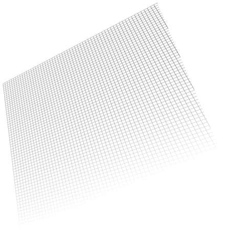 Wireframe, lattice, grating and trellis vanishing, diminishing in 3D space. Abstract grid, mesh in perspective. Checkered spatial squares pattern, texture. Squares design elementのイラスト素材