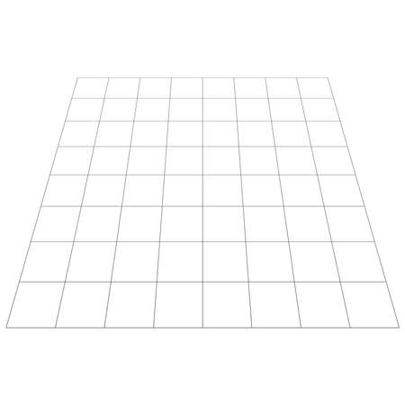 Wireframe, lattice, grating and trellis vanishing, diminishing in 3D space. Abstract grid, mesh in perspective. Checkered spatial squares pattern, texture. Squares design elementのイラスト素材