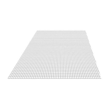 Wireframe, lattice, grating and trellis vanishing, diminishing in 3D space. Abstract grid, mesh in perspective. Checkered spatial squares pattern, texture. Squares design elementのイラスト素材