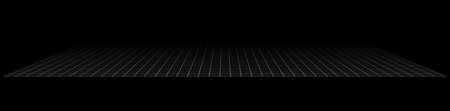 3D grid, mesh in perspective. Vanishing lattice, grating into horizon.のイラスト素材
