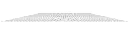 3D grid, mesh in perspective. Vanishing lattice, grating into horizon. - Stock vector, Clip art graphicsのイラスト素材
