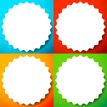 Blank, empty starburst, sunburst, price flash button, badge, and pin shape design element - Stock vector illustration, Graphics clip artのイラスト素材