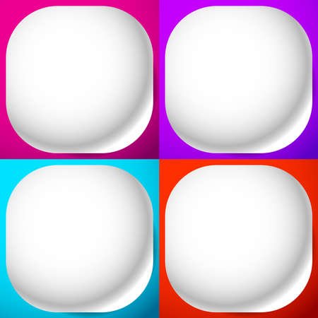 Blank, empty rounded square button, badge, and pin shape design element. - Stock vector illustration, Clip art graphicsのイラスト素材