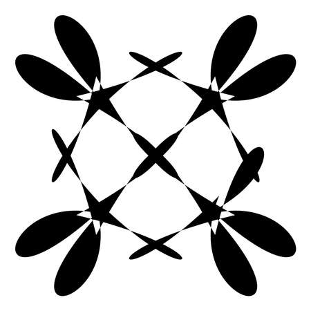 Simple decoration shape, element. Abstract motif, mandala clip-art - Stock vector illustration, Clip art graphicsのイラスト素材