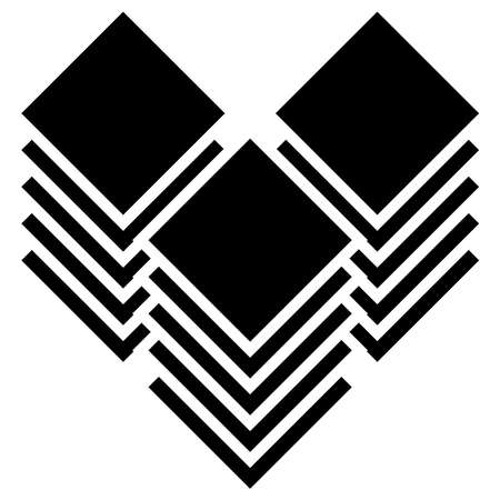 Multi tier, layered icon for computing, or generic stack theme.のイラスト素材