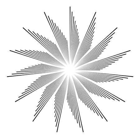 Radial, radiating line starburst, fireworks effects  illustration Clip art graphicsのイラスト素材