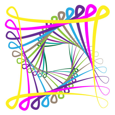 Abstract geometric shape, design element with inward rotation. Swirl, spiral, twist and whirl effect mandala, motif. Circular element - Stock illustration, Clip art graphicsのイラスト素材