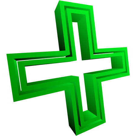 Cross (plus sign, symbol) for healthcare or generic usage - Stock vector illustration, Graphics clip artのイラスト素材