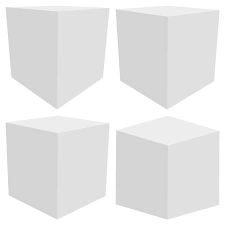 Box, package, cargo, delivery concept icon. 3D cube isolated on white. Stock, product, crate concept illustrationのイラスト素材