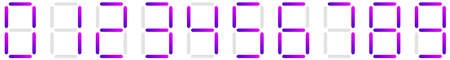 Digital display of digits, numbers, numerals. Scoreboard, digital clock, stopwatch numbers - Stock...