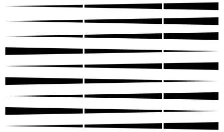Dashed random parallel straight lines geometric element. Random horizontal lines, stripes with gapsのイラスト素材